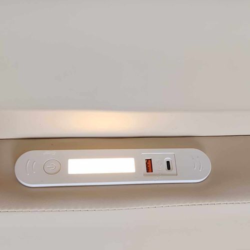 Lit Enfant 90x200 Cm Avec LED, USB Et Tiroirs De Rangement, Simili Beige