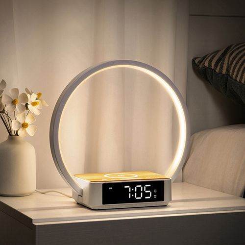 Lampe De Chevet Avec Fonction De Charge Sans Fil Qi De 10w, Couleur Blanc