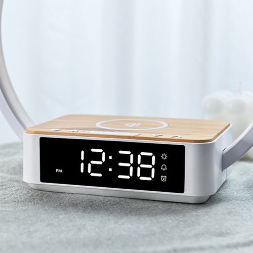 Lampe De Chevet Avec Fonction De Charge Sans Fil Qi De 10w, Couleur Blanc