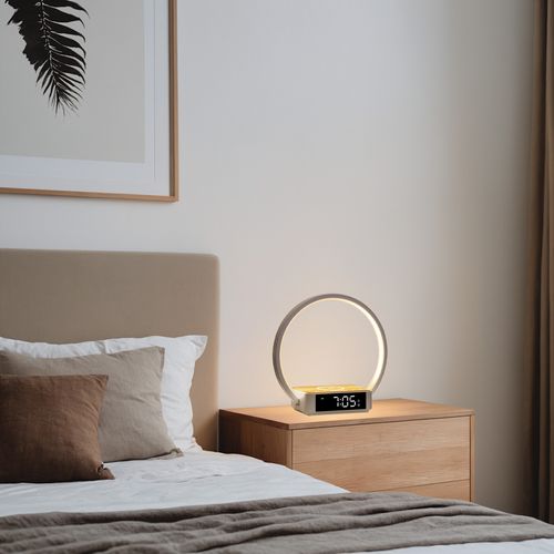 Lampe De Chevet Avec Fonction De Charge Sans Fil Qi De 10w, Couleur Blanc