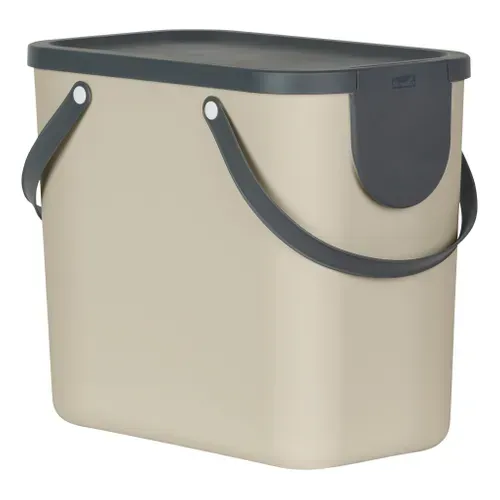 Poubelle 25L ALBULA Taupe vue 3/4