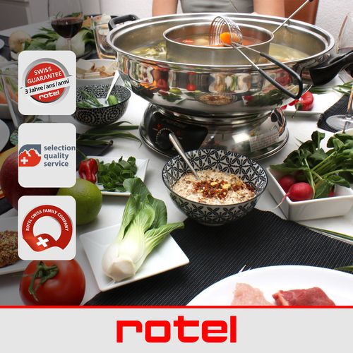 Appareil à Fondue Chinoise 2 Compartiments Avec Fourchettes Et Passoires Rotel