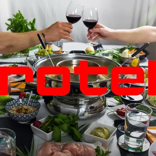 Appareil à Fondue Chinoise 2 Compartiments Avec Fourchettes Et Passoires Rotel