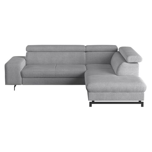 Canapé d'angle convertible EMMA droit orlando gris clair