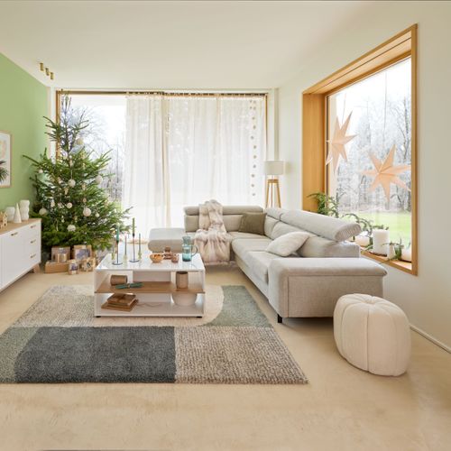 Canapé d'angle convertible EMMA gauche orlando sable