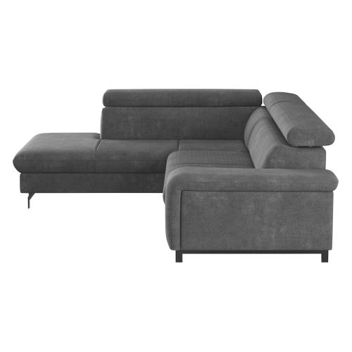 Canapé d'angle convertible EMMA gauche orlando acier