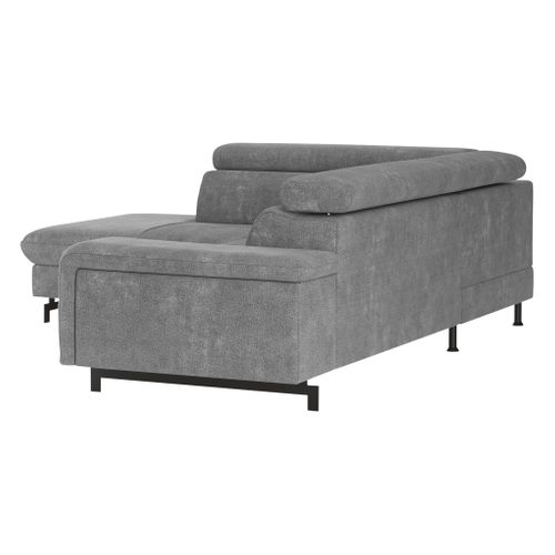 Canapé d'angle convertible EMMA gauche orlando acier