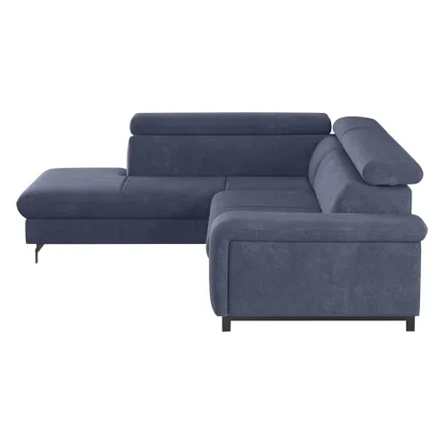 Canapé d'angle convertible EMMA gauche orlando bleu vue de profil