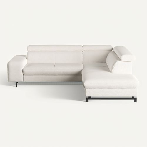 Canapé d'angle convertible EMMA droit rimini beige vue de face