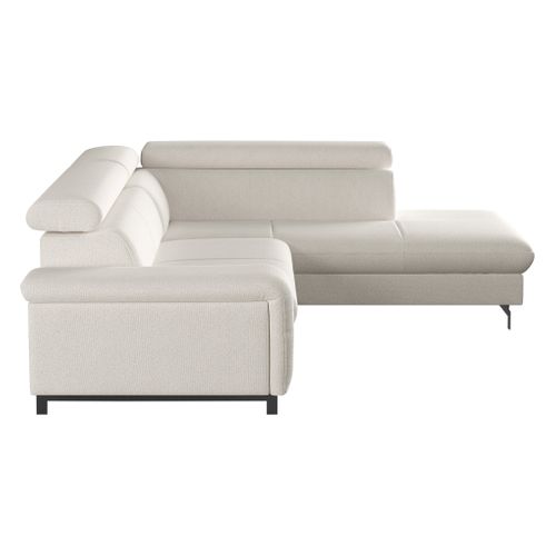 Canapé d'angle convertible EMMA droit rimini beige vue de profil