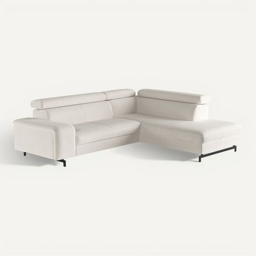 Canapé d'angle convertible EMMA droit rimini beige vue 3/4