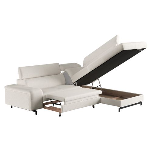 Canapé d'angle convertible EMMA droit rimini beige