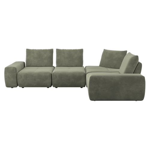 Canapé d'angle modulable MAJA tissu miracle kaki