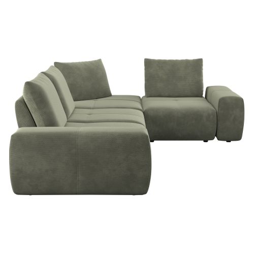 Canapé d'angle modulable MAJA tissu miracle kaki