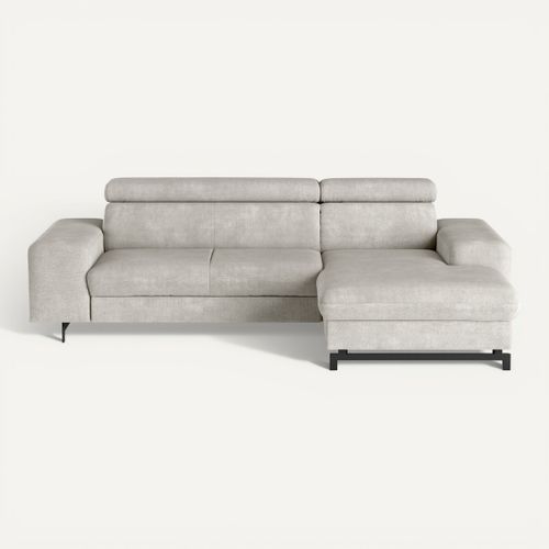 Canapé d'angle convertible EMMA droit rimini beige vue de face