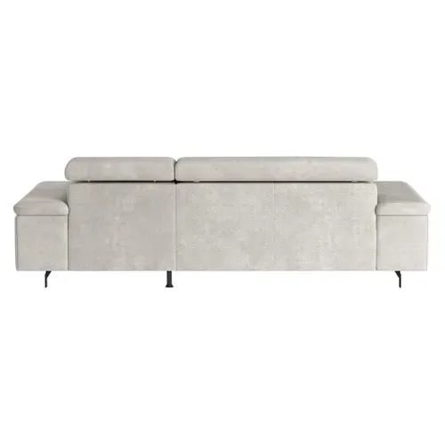 Canapé d'angle convertible EMMA droit rimini beige vue de derrière