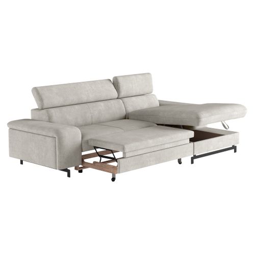 Canapé d'angle convertible EMMA droit rimini beige
