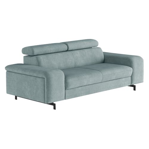 Canapé reposse pieds 3 places EMMA rimini turquoise vue 3/4