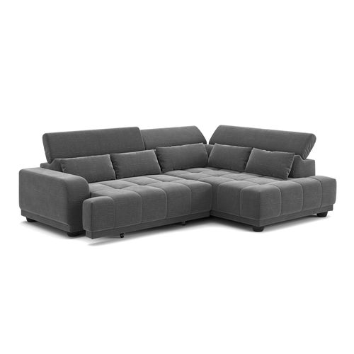 Canapé d'angle relax droit ELIOTT tissu anthracite