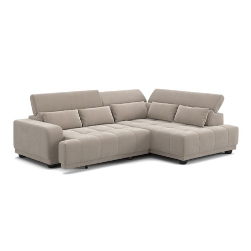 Canapé d'angle relax droit ELIOTT tissu naturel