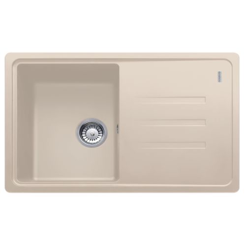 Evier granit 1 bac MALTA 78 x 50 cm taupe vue de face