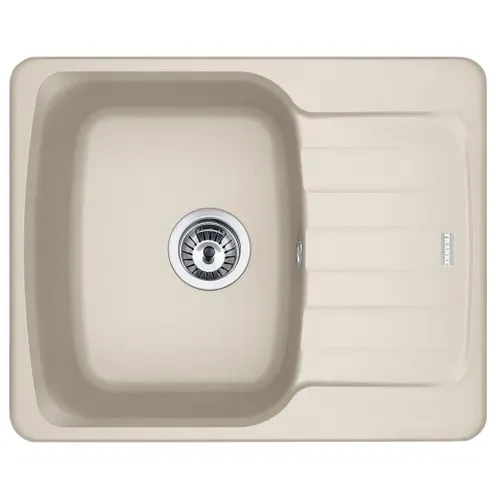 Evier granit 1 bac ANTEA 62 x 50 cm taupe vue de face