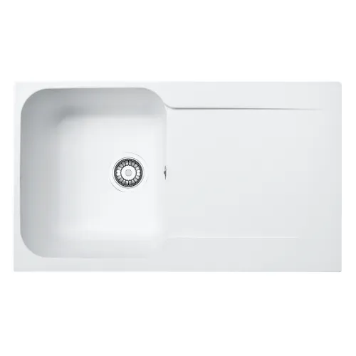 Evier résine 1 bac ETIK 86 x 50 cm blanc