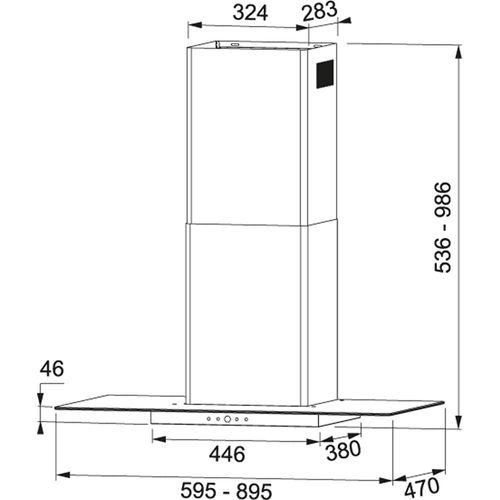 Hotte Décorative Cristalo 90 580 M³/h Acier Inoxydable A