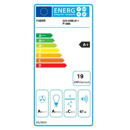 Hotte Décorative Murale 90cm 67db 530m3/h Inox/noir - 5649940