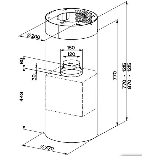 Hotte Îlot Cylindra Isla Pro 750 M³/h Îlot Blanc C
