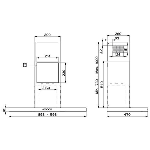 Hotte Décorative 90cm 66db 700m3/h Inox - 6850896