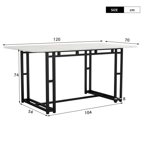 Ensemble De Table à Manger Noire 120x70 Cm Avec 4 Chaises, Table Moderne En Mdf