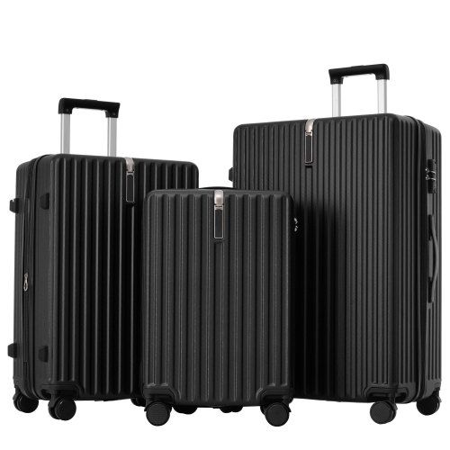 Set De 3 Valises Rigides Roses 4 Roues - Cabine 20", 24", 28", Serrure TSA, PP, Neuf