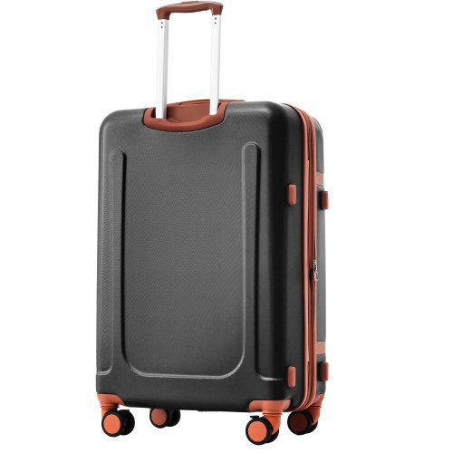 COOLIFE Valise ABS Rigide 5 Pièces - 4 Roulettes, Serrure TSA, Sac Voyage Et Trousse Toilette Inclus, Bleu/Rouge