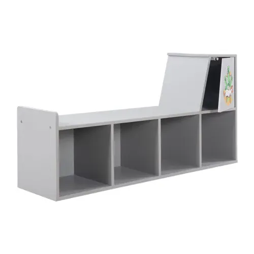 Banc De Rangement Gris Avec 2 Coussins Et 4 Bacs De Rangement Minecraft