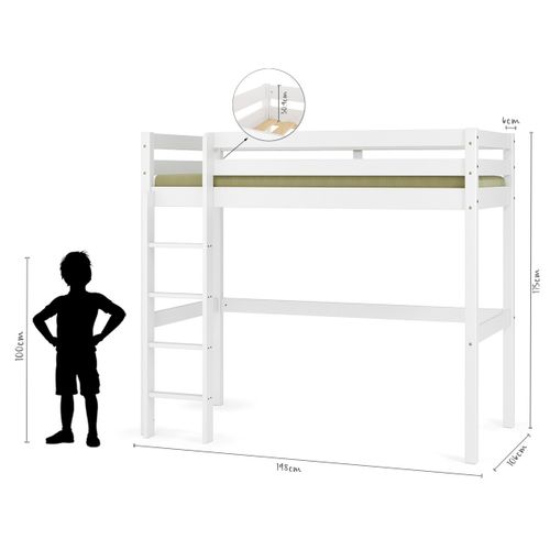 Lit Superposé Séparable Aaron   Blanc 80x190 Cm