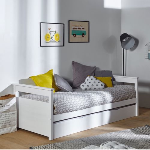 Pack Lit Gigogne Avec 2 Matelas Izao Bois Naturel 90x190 Cm