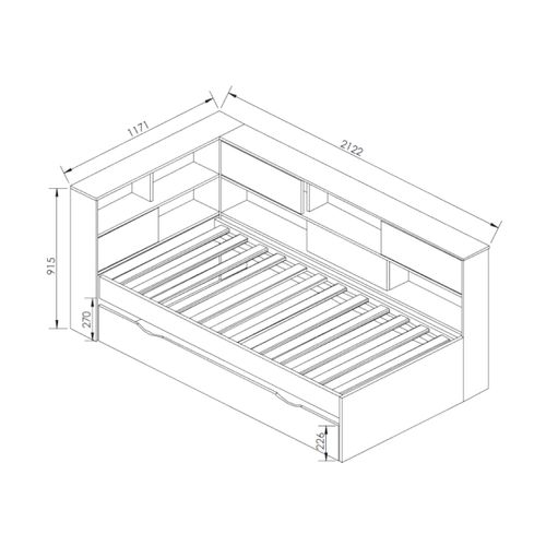 Lit Cosy Gigogne Play   Blanc 90x190 Cm