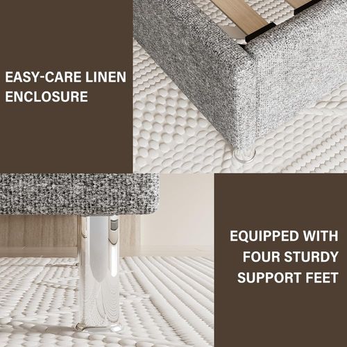 Sommier déco Cadre De Lit 160x200cm, Plateforme Capitonné 31 Cm, gris Foncé