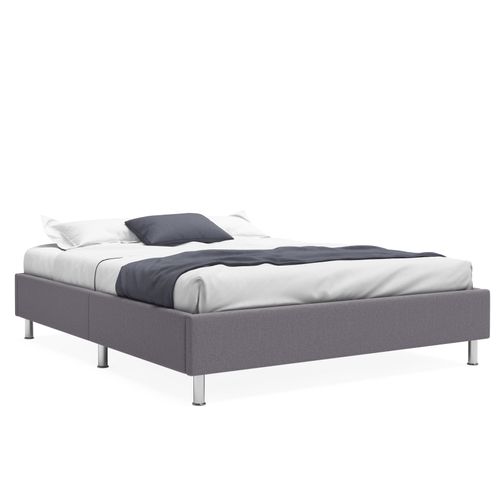 Sommier déco Cadre De Lit 160x200cm, Plateforme Capitonné 31 Cm, gris Foncé