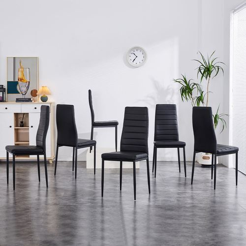 Lot De 6 Chaises De Salle à Manger, Noir