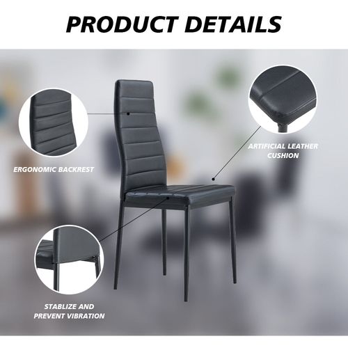 Lot De 6 Chaises De Salle à Manger, Noir