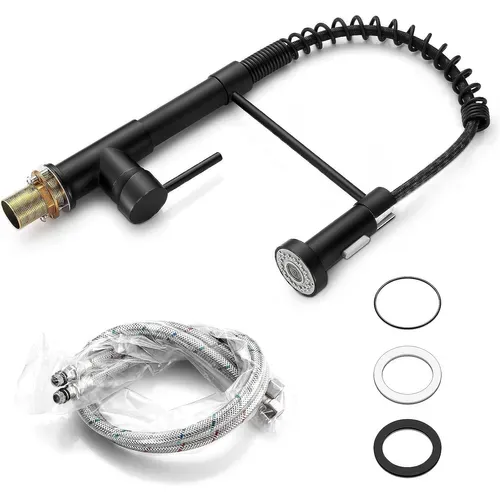 Mitigeur Cuisine Avec Douchette, Robinet à 360°, Noir