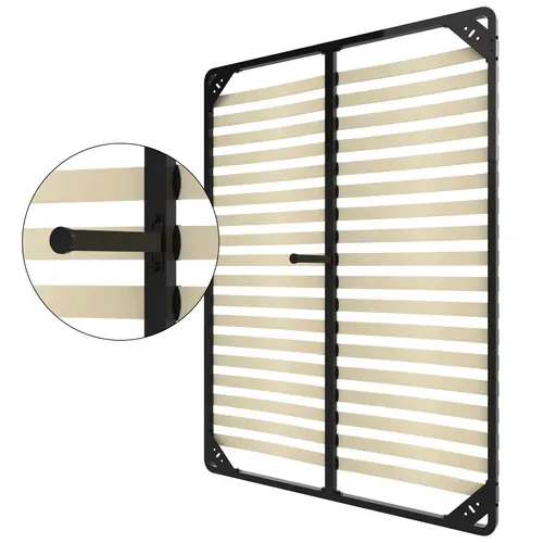 Cadre à Lattes 140x190cm, 2x18 Lattes, Sommier à Lattes