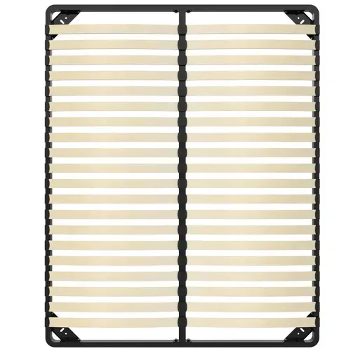 Cadre à Lattes 160x200cm, 2x20 Lattes, Lit Avec Sommier à Lattes