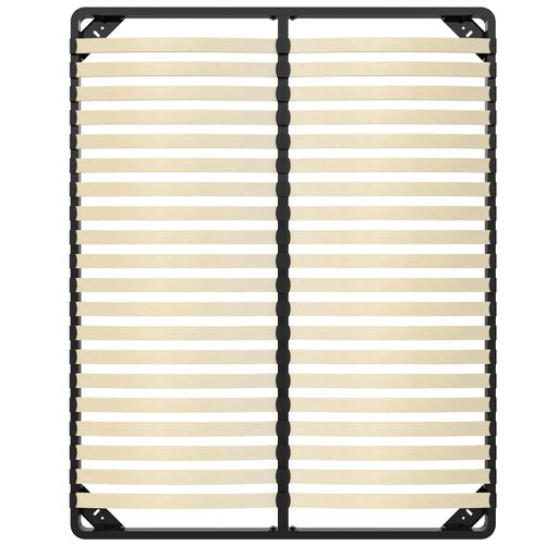 Cadre à Lattes 160x200cm, 2x20 Lattes, Lit Avec Sommier à Lattes