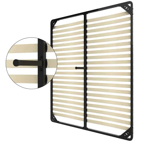 Cadre à Lattes 160x200cm, 2x20 Lattes, Lit Avec Sommier à Lattes