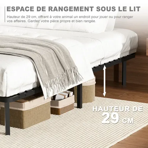 Sommier à Lattes 90x190 cm Sur Pieds - 6 Pieds Inclus