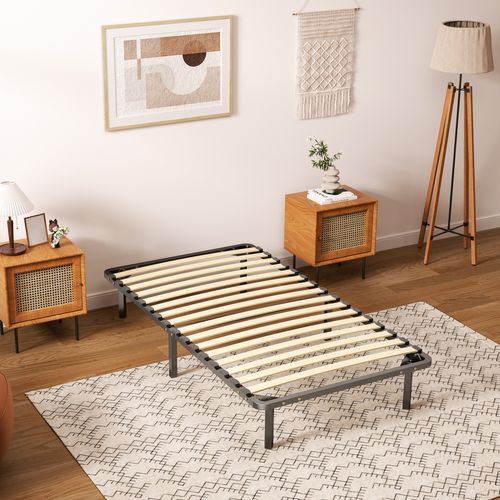 Sommier à Lattes 90x190 cm Sur Pieds - 6 Pieds Inclus