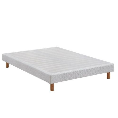 Sommier à Lattes 140 X 190 Cm, 9 Pieds, 2 X 14 Lattes, Gris